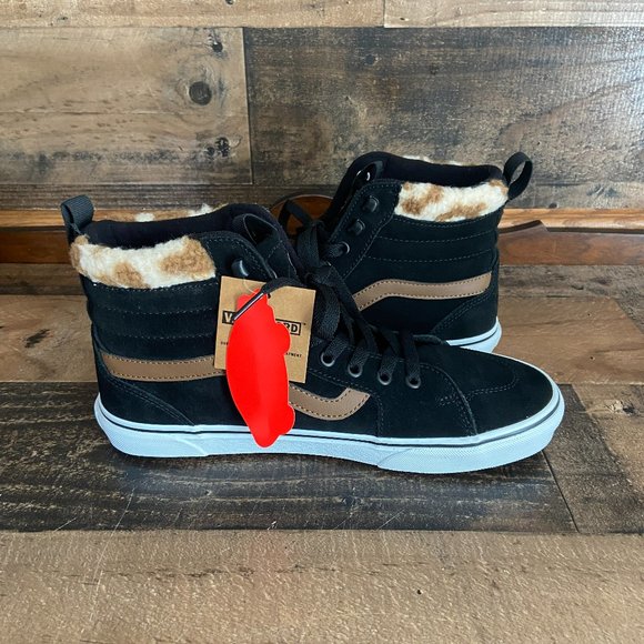 Vans Shoes - Vans Filmore Hi Women's Suede High-Top Black Sneakers Fur Trim Size 10.5M NEW